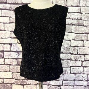 Cinema Black Sparkling Sleeveless Blouse Size XL